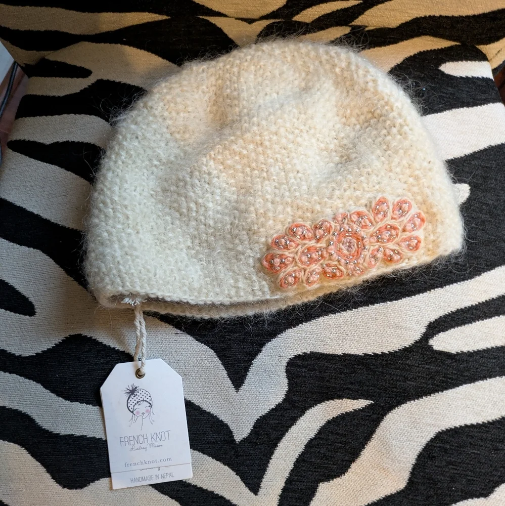 Anthropologie NWT French Knot Handmade Cream Bernie. - Picture 2 of 6